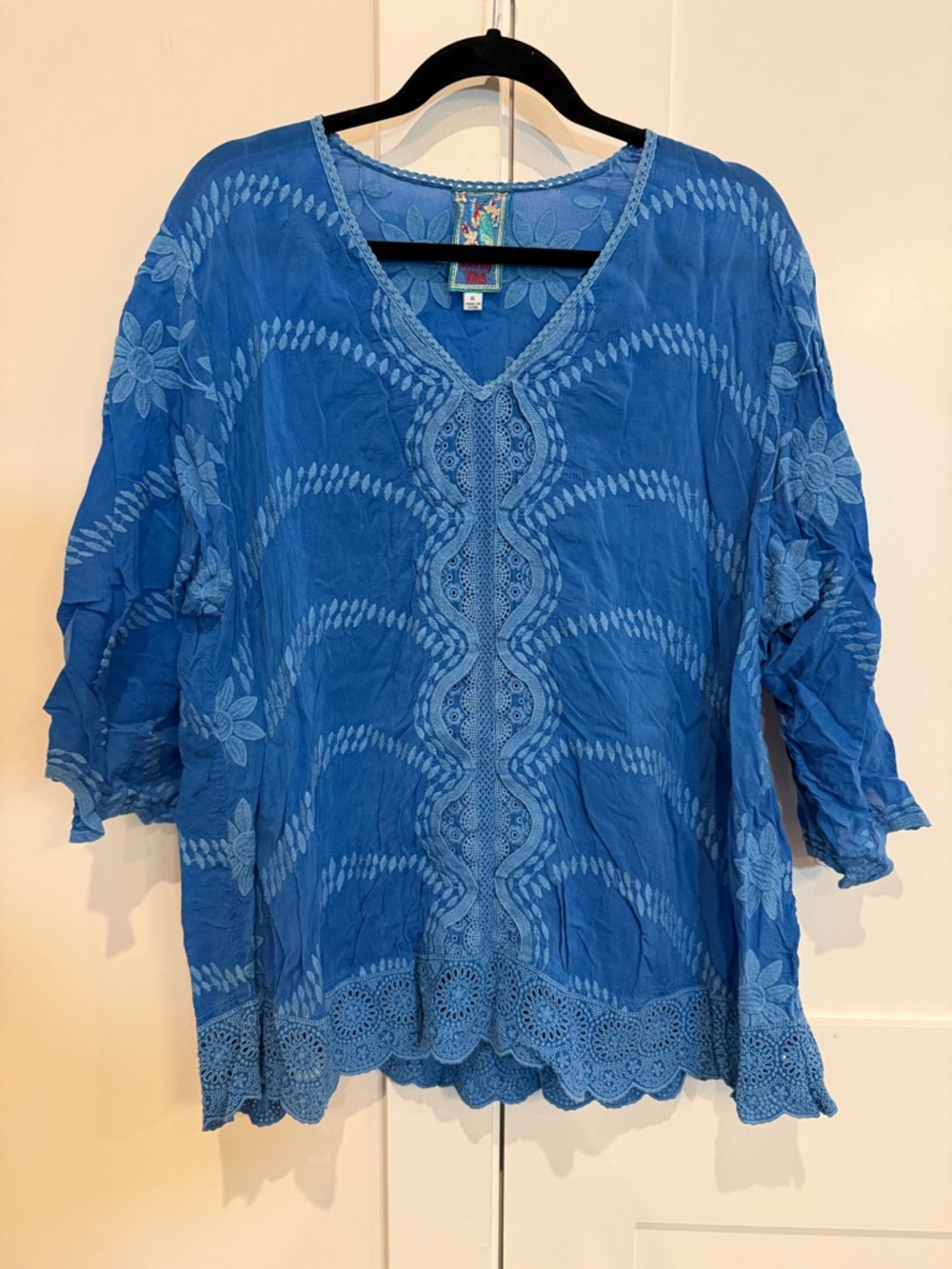 Johnny Was Milano Tunic in Blue Size XL EUC Cottagore Cabincore Boho - Picture 3 of 13